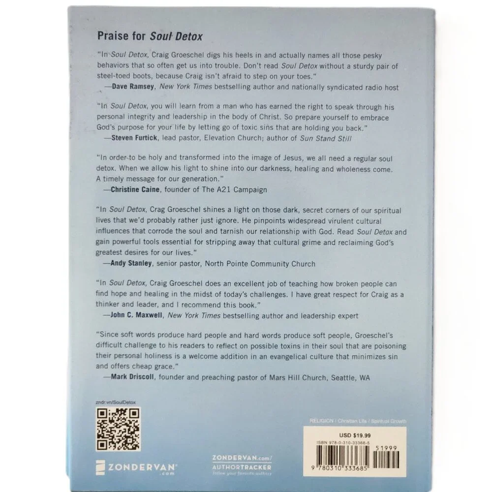 Soul Detox: Clean Living in a Contaminated World by Craig Groeschel NEW